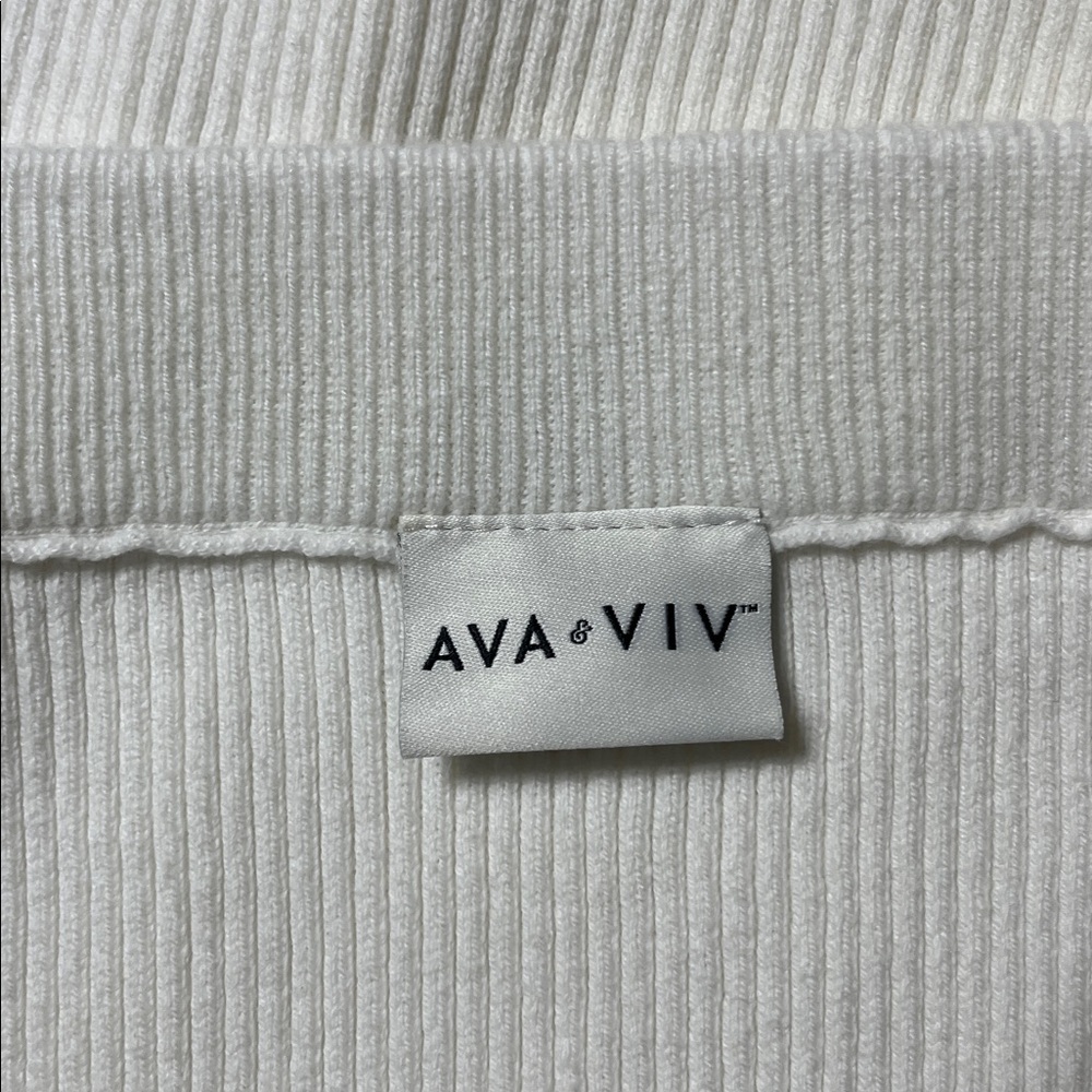 2/$30 Ava & Viv Cream Pencil Skirt Sz Various Ribbed Textured Knitted Fall Wear - Picture 6 of 8